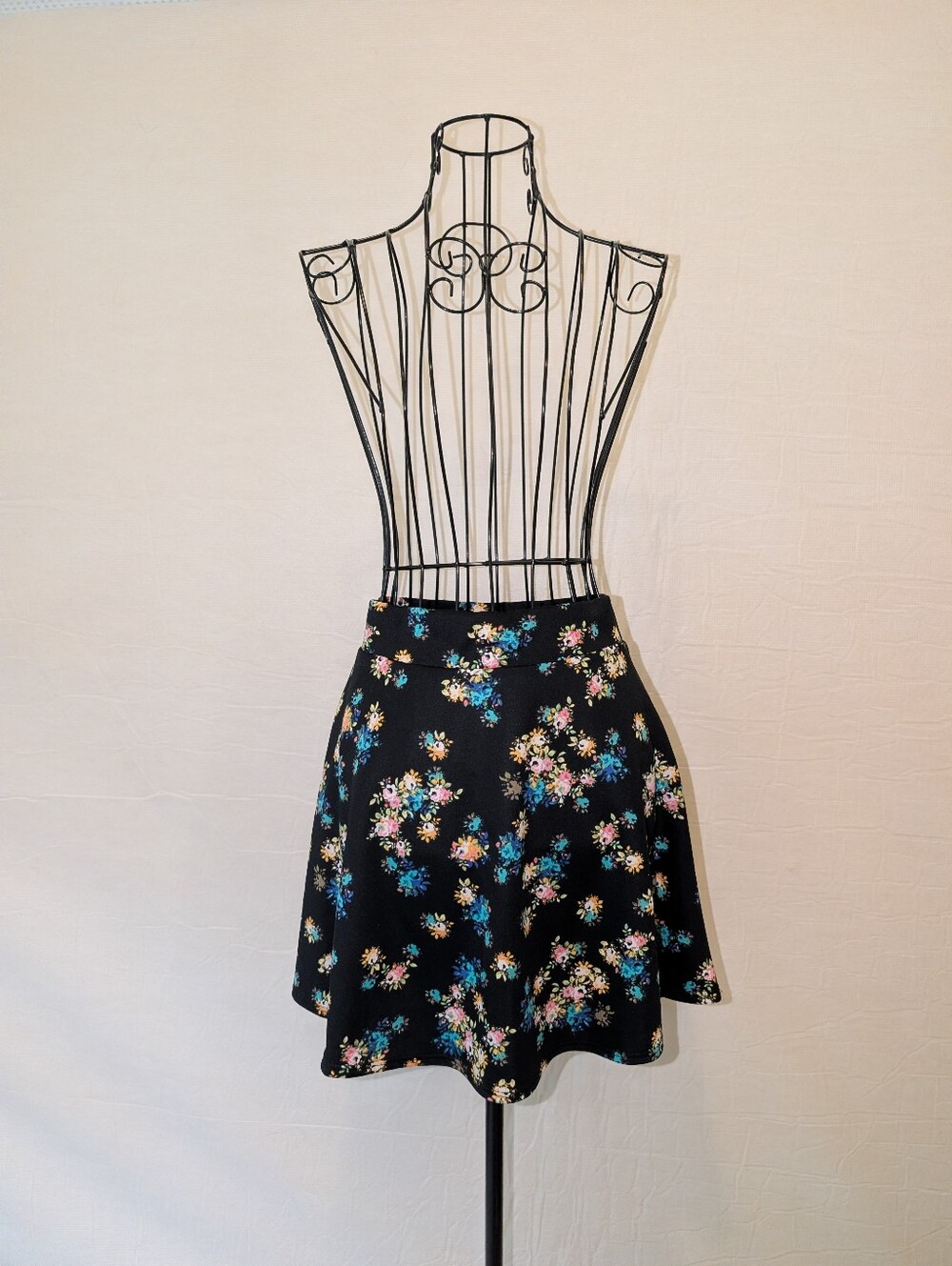 Black Floral Skirt